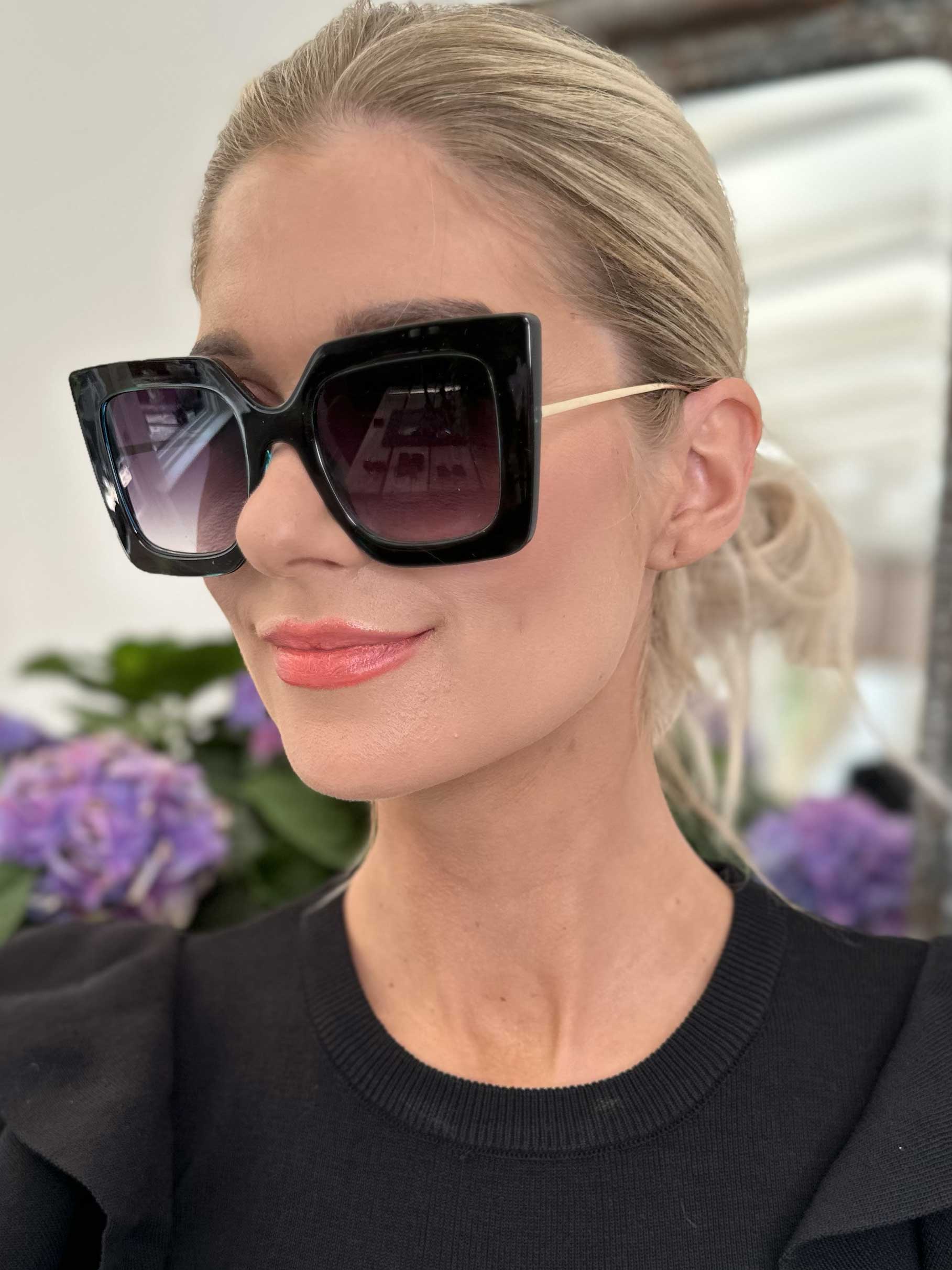 India Animal - Sorte solbriller med guld stel